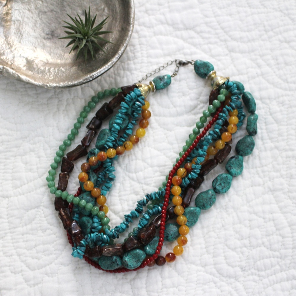 Turquoise stone Statement Necklace